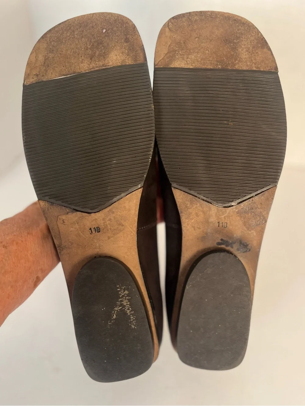 J Jill Brown Suede Ballet Flat Size 11 Chocolate Brown Square Toe Slip On Preppy